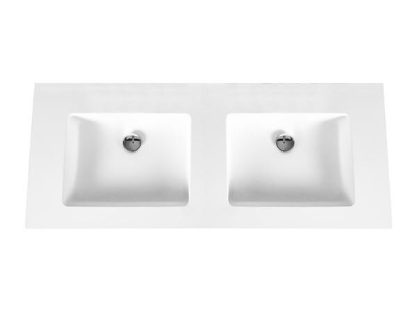 VASQUE SOLID SURFACE SANS TROUS DE ROBINET (120-160CM) - BLANC