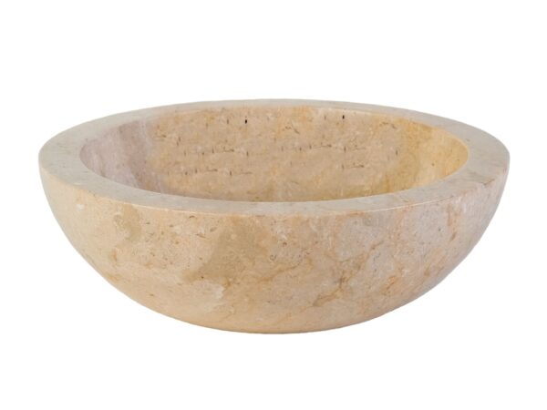 VASQUE A POSER EN PIERRE ENTIEREMENT POLIE - MARBRE 35X12CM