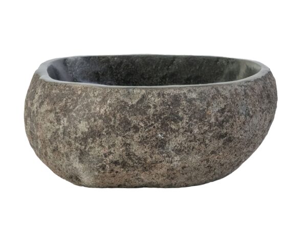 VASQUE A POSER EN PIERRE DE RIVIERE NATURELLE - GRIS 30-35X15X2CM